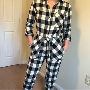 Forever 21 plaid jumpsuit